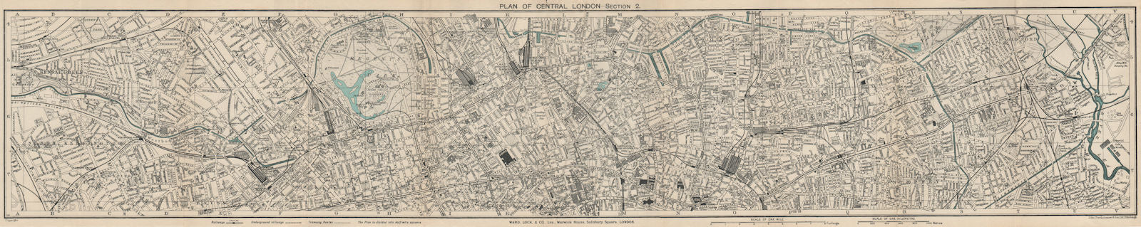 CENTRAL LONDON-SECTION 2 vintage town/city plan. London. WARD LOCK 1932 map
